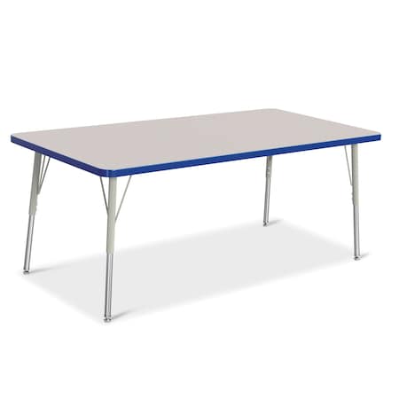 Jonti-Craft Berries Rectangle Activity Table, 30 in. x 60 in., A-height, Freckled Gray/Blue/Gray 6408JCA003